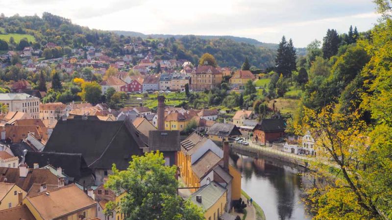 Krumau ausblick moldau