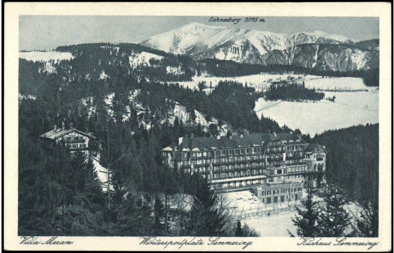 kurhaus semmering postkarte im winter 1923