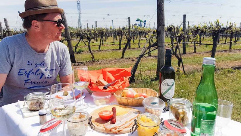 picknick tisch im weinviertel