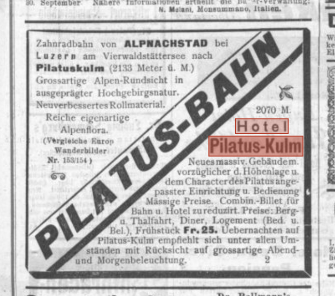 pilatus werbung 1899