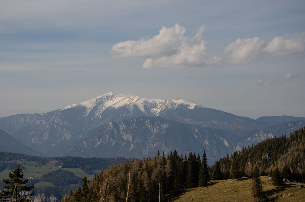 ausblick auf schneeberg semmering wandern