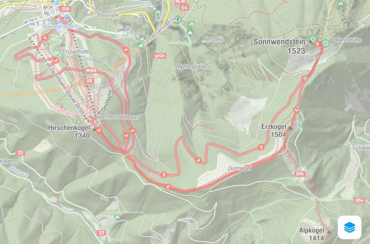 Route Wanderung Semmering