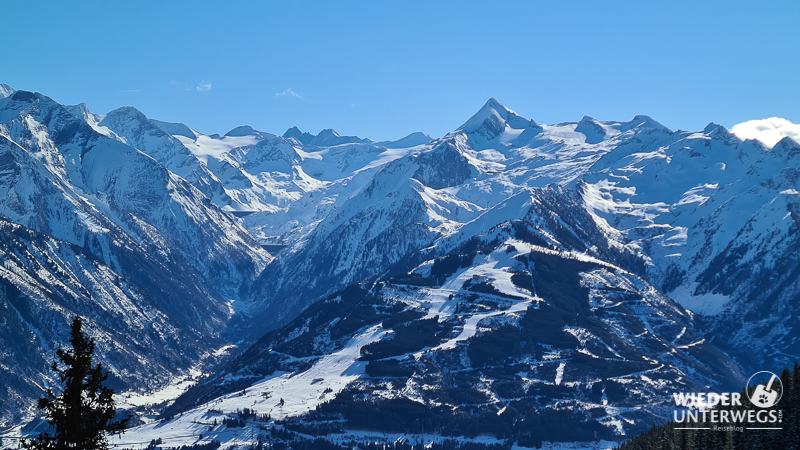 Urlaub mit hund kaprun: Kitzsteinhorn blick von der schmittenhöhe im Winter