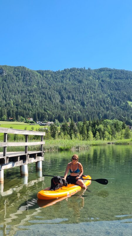 mit hund am weissensee sup