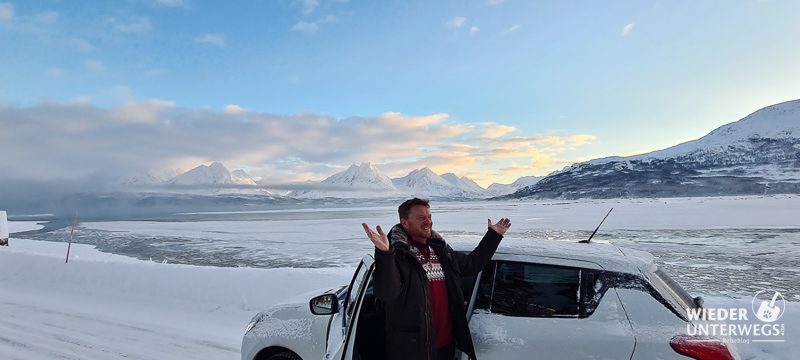 Tromsø Winter  mit dem auto nach lyngenfjord
