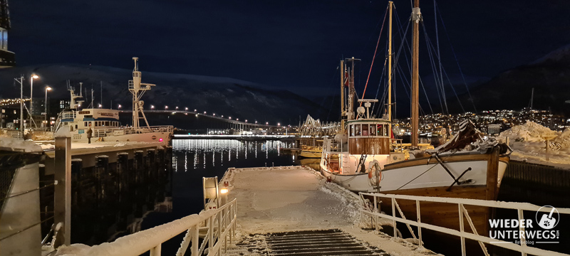 hafen abends Tromsø Winter 