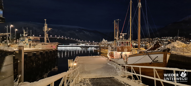 hafen abends Tromsø Winter
