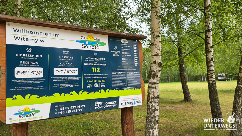 infotafel für campingplatz sonata masuren camping