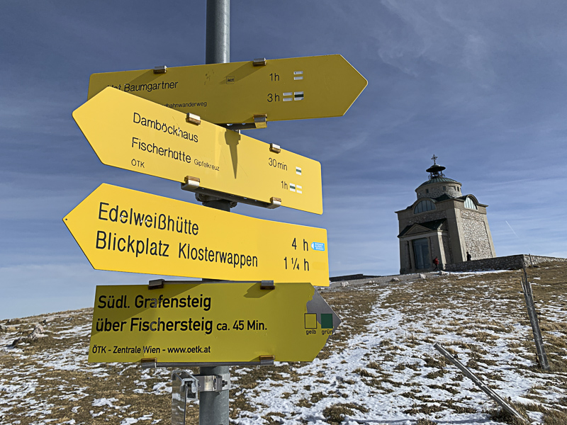 wanderschilder hochschneeberg