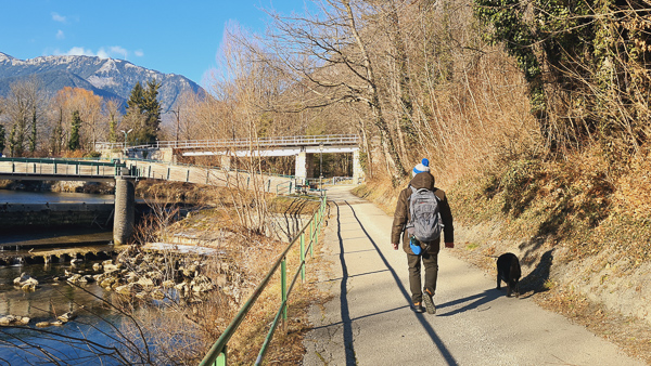 promenade mit hund im winter raxblick reichenau