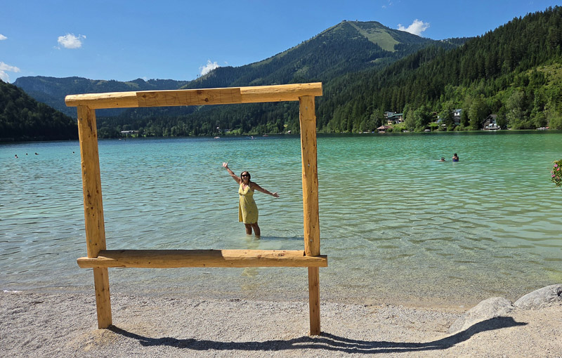 im Fotorahmen am Erlaufsee türkisgrün