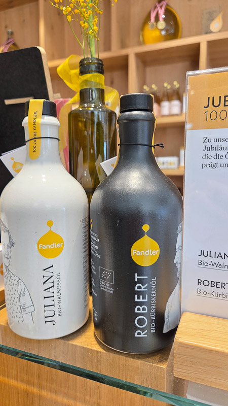 jubiläumsöle der Ölmühle Fandler