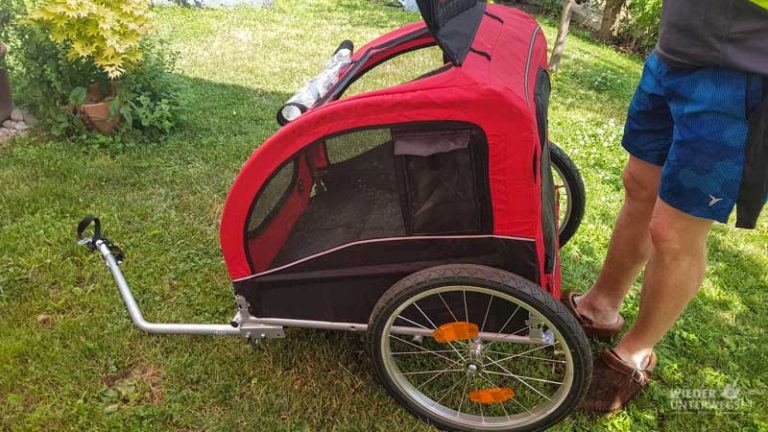 Ein Fahrradanhänger für den Hund. Ob das klappt? Tipps &amp; Test
