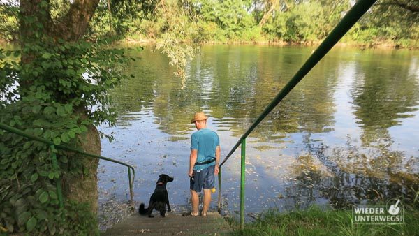 Urlaub mit Hund Kolpa Slowenien Fluss