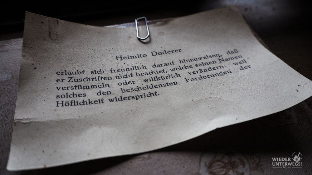 Heimito von Doderer Notiz